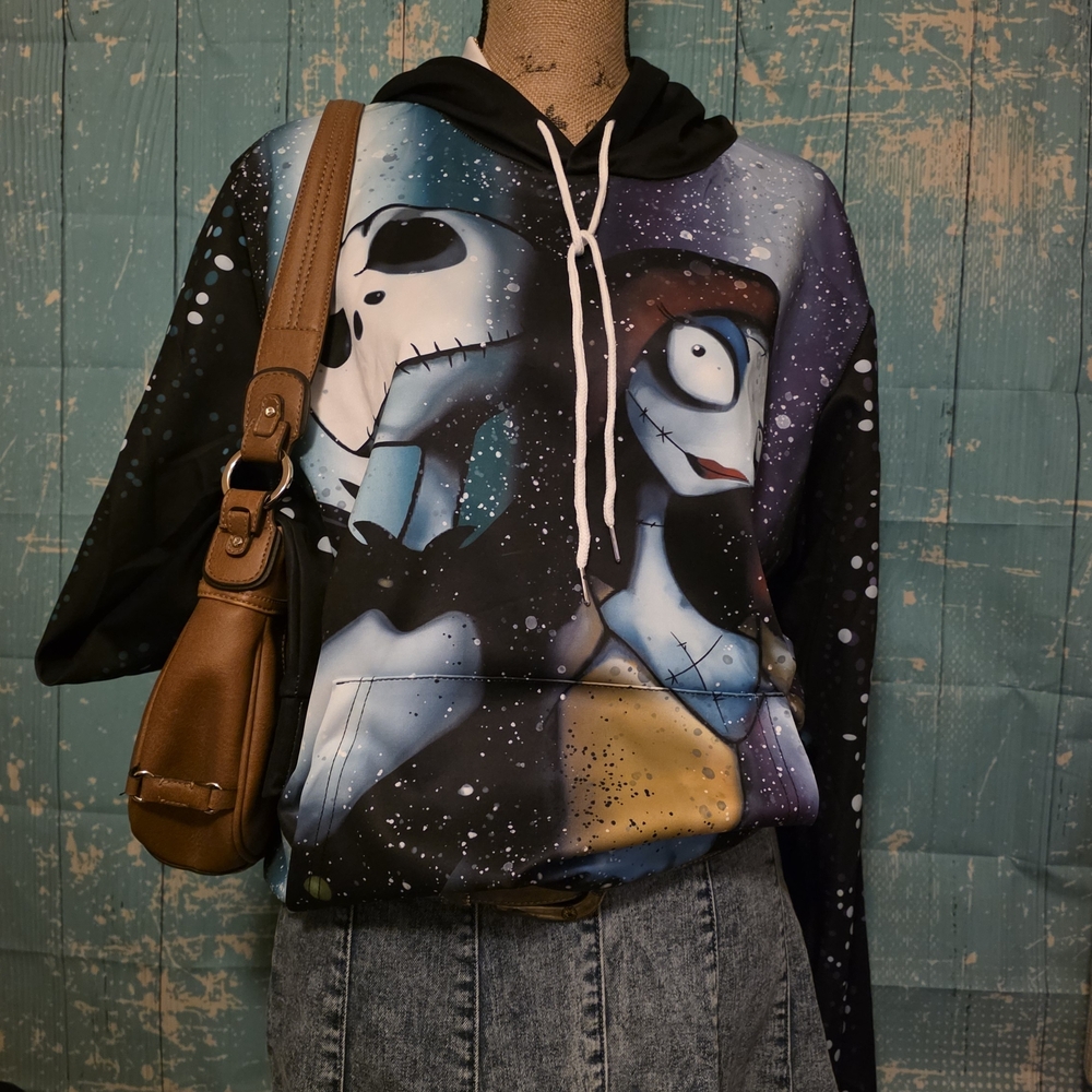 Nightmare Before Christmas Jack and Sally‎ hoodie, lightweight
